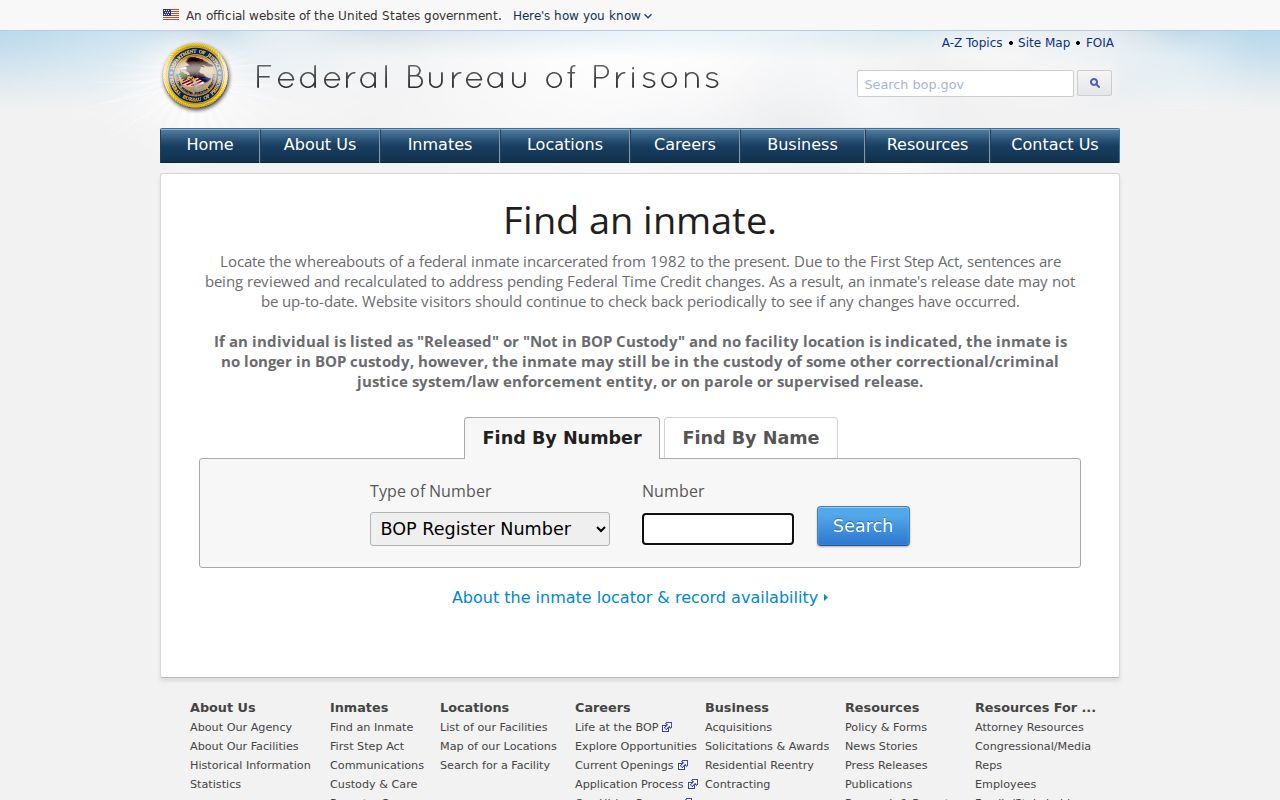 Mansfield neighbors Federal Bureau of Prisons locator limited public-safety source