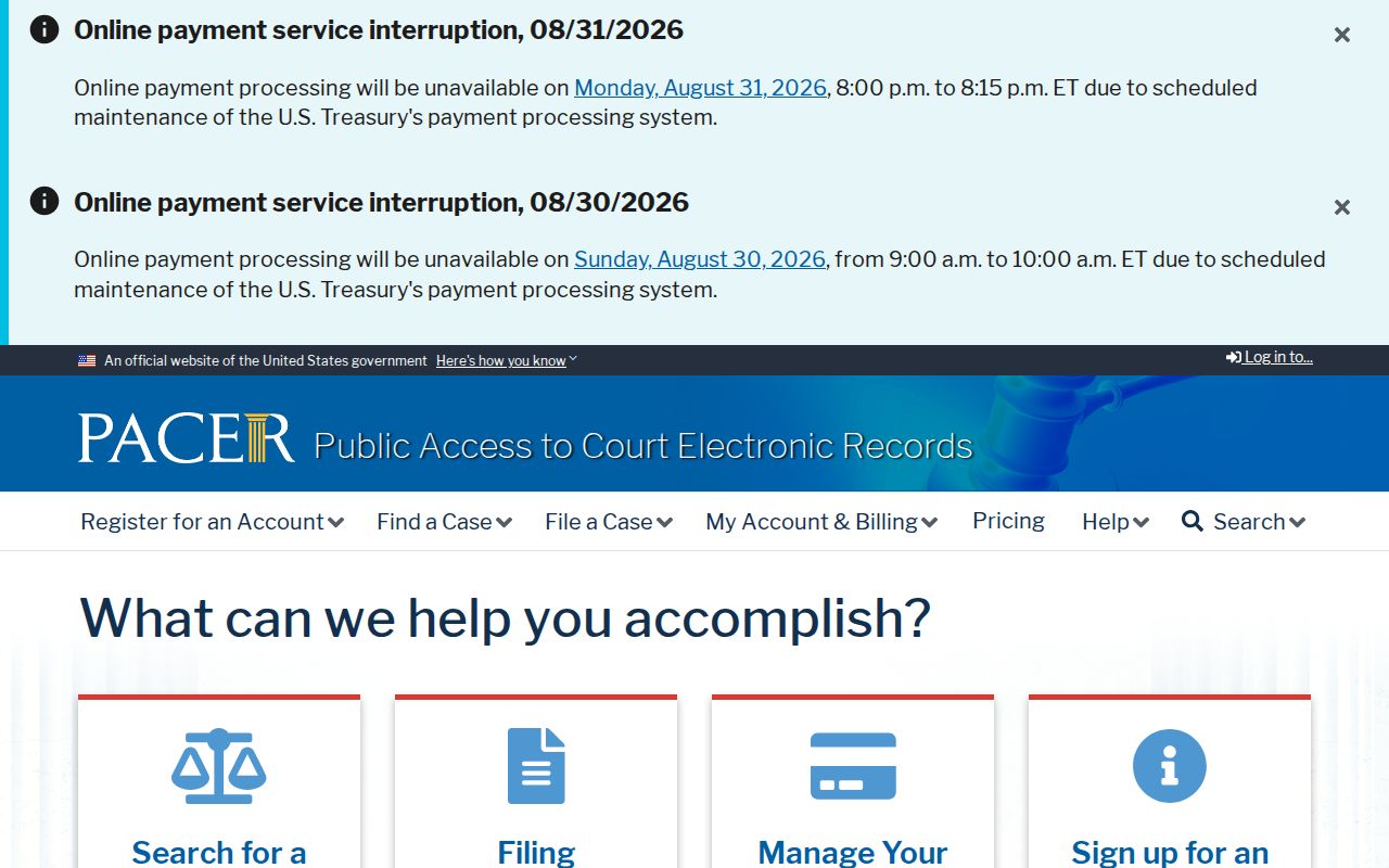 Mansfield resident lookup federal PACER court record search