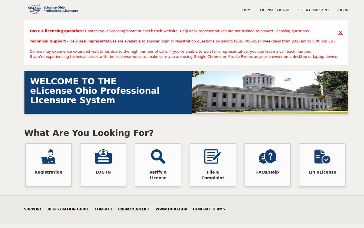 Mansfield resident lookup Ohio professional credential search